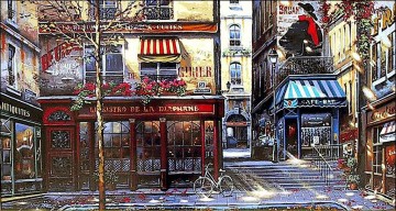 YXJ0401e impressionism street scenes shop Oil Paintings
